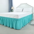 thumbnail image 2 of Unique Bargains Bed Skirt Polyester Elastic Wrap Around Dust Ruffle Aqua Blue Queen, 2 of 10