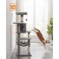 thumbnail image 4 of Feandrea Cat Tree, 56.3-Inch Cat Tower for Indoor Cats, Multi-Level Cat Condo with Scratching Posts, Perches, Hammock and Cave, Light Gray, 4 of 7