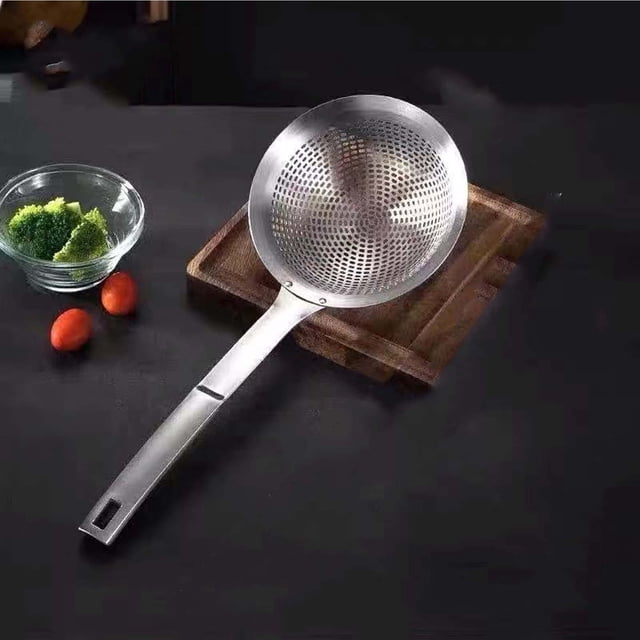 304 Stainless Steel Fine Mesh Filter Spoon Skimmer Strainer for Cooking Pasta Oil Frying Kitchen Tool 1-Piece