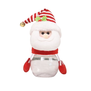 Todaioua Christmas Candy Jars, Santa Elk Snowman Ornament Plastic Candy Cookie Jar Containers Candy Storage Dish Home Decor Container Favor Gift Box Bottle for Children, Xmas Holiday Party Supply