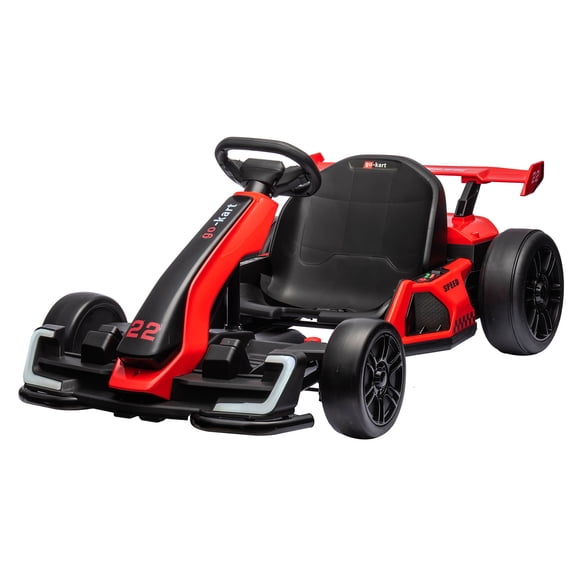 Ourlova 24V Electric Go Kart with 300W Motor, Drift Kart Ride-On Car for Kids, Electric Pedal Kart with Drift/Sport Mode, Large Battery, EVA Tires
