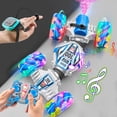 thumbnail image 3 of White Blue Stunt Rc Car 4Wd Spray Function Led Lights Abs Plastic 7.8 Inches Rechargeable Transformable Remote Control Vehicle For Kids Ages 6-12 Years C, 3 of 9