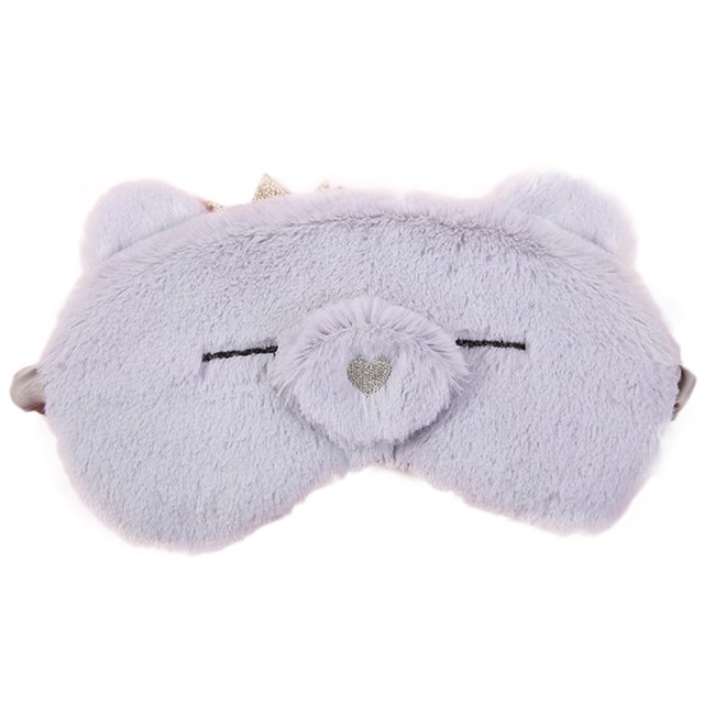 Coofit Sleep Mask Breathable Cartoon Plush Adorable Fashion Night Blindfold Eye Cover