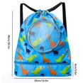 thumbnail image 2 of Drawstring Oxford Swim Backpack Water-Resistant Wet Separation Colorful Cute Animal Print Pvc Storage Bag Gifts For Boy Girl Children, 2 of 12