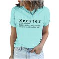 thumbnail image 2 of LSLJS Women's Funny Printed Pattern Casual Fashion Soild Color Short Sleeve Tops Blouse, 2 of 6
