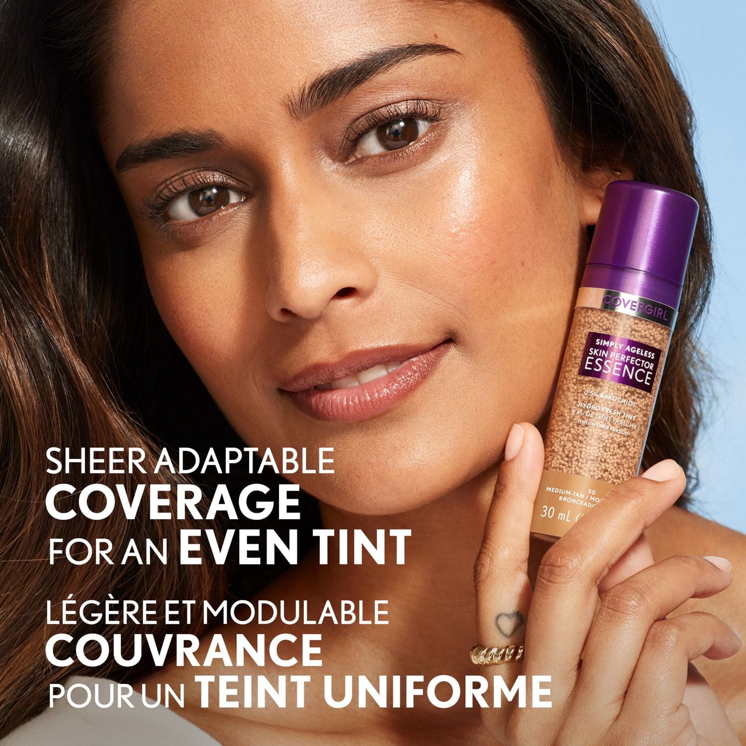 Simply Ageless Fond De Teint Essence Perfecteur De Peau, Voile Teinté, Hybride Maquillage Soin, Fini Lumineux Effet Peau Nue, Formule Vegan