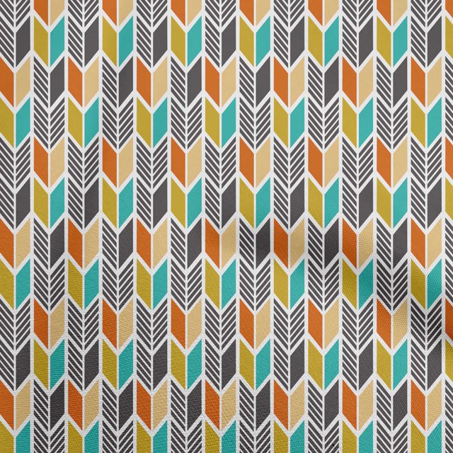 oneOone Silk Tabby Orange Fabric Geometric Fabric For Sewing Printed Craft Fabric By The Yard 42 Inch Wide