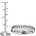 thumbnail image 4 of Women's 4MM High Polish Ladies Eternity Titanium Ring Wedding Cubic Zirconia, 4 of 6