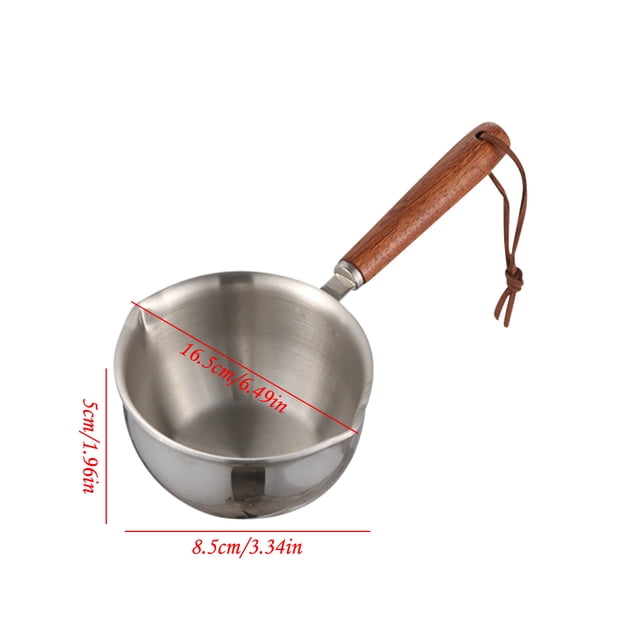 TIMIFIS Small Cooking Pot 304 Three-Layer Steel Thickened Hot Oil Small Pot Stainless Steel Deepened Min Splashing Oil Burning Oil Household Small Oil Pot Pans