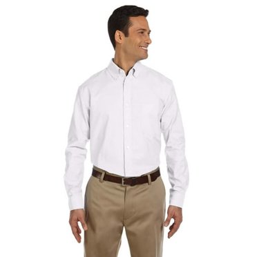 Harriton Men's Long-Sleeve Oxford with Stain-Release