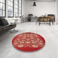 thumbnail image 3 of Ahgly Company Indoor Rectangle Mid-Century Modern Red Oriental Area Rugs, 4' x 6', 3 of 6