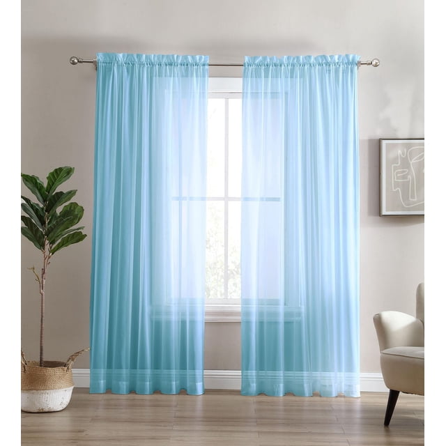 Panneau de fenêtre transparent, rideau - Paquet de 2