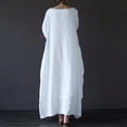 thumbnail image 5 of TIMIFIS Robe en Coton et Lin pour Femme Décontractée Ample Robe d'Été Longue Robe à Manches Courtes Robes Maxi Été Grande Taille Robe de Plage Été, 5 of 5