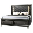 thumbnail image 2 of Lavish 5 Piece Gray Bedroom Set with Light up Headboard in Queen Size, 2 of 10