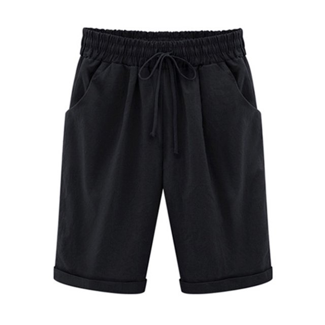 Innerwin Short Chaud Taille Haute Dames Mini Pantalon Plage Élastique Ourlet Short Noir S