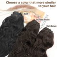 thumbnail image 3 of Clip in Synthetic Hair Extensions Long Thick Wavy Hairpieces Natural Black Fiber Hair Extensions 20 Inches, 3 of 5