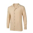 thumbnail image 3 of Kmbangi Men Long Sleeve Shirts Solid Color Loose Casual Button down Tops with Pockets Spring Clothes for Beach Streetwear, 3 of 7