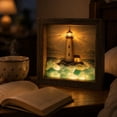 thumbnail image 4 of Sea Glass LED Light Box Wooden Frame Nautical Decor, 4 of 7