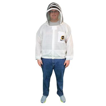 Mann Lake Provent Beekeeping Jacket, Professional Grade Vented Bee Gear with Self-Supporting Veil, Heavy-Duty Zippers, Elastic Wrist Openings, Reinforced High-Wear Areas & Chest Pocket, Small