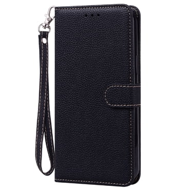 for Samsung Galaxy S21 Wallet Case, Premium PU Leather Magnetic Flip Phone Cover with Wrist Strap Kickstand  Card Slots Case for Samsung Galaxy S21 6.2 Inch,Black