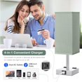 thumbnail image 2 of Bedside Lamp with USB Port and Outlet, 3-Way Dimmable Touch Lamp with USB Charging Port for Bedroom, Small Green Table Lamp with Charger for Nightstand Living Room Office Desk (LED Bulb Included), 2 of 5