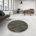 thumbnail image 4 of Ahgly Company Tapis Rond Lavable en Machine Intérieur Transitionnel Marron Chocolat, 8 Pieds Rond, 4 of 7