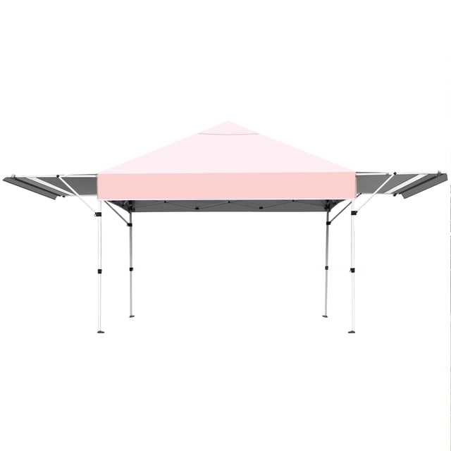 Patiojoy 10x17ft Pop up Canopy 3 Height Adjustment Folding Tent with Roller Bag Pink