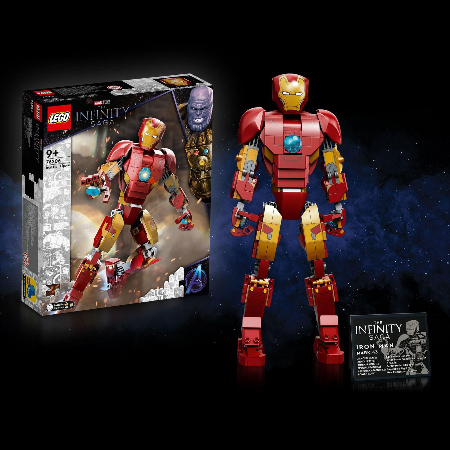 LEGO Marvel Iron Man : La figurine Iron Man 76206 Ensemble de construction (381 pièces)