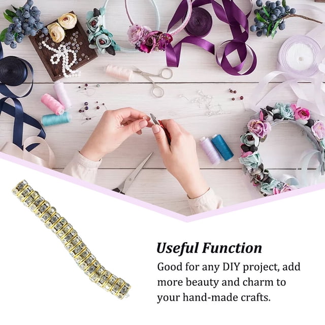 100 Pieces Rhinestone Rondelles with Big Holes Charm Rhinestone Rondelle Spacer Beads Jewelry Crystal Multi-colors Loose Bead for DIY Necklace Gold