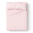 thumbnail image 1 of Mainstays Kids 220TC Cotton Chambray Pink Double, 4 Piece Sheet Set, 1 of 8
