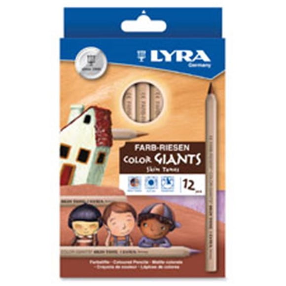 Dixon Ticonderoga Company Color Pencils,Hexagon, 6.25mm Core,12-ST,Skin Tones