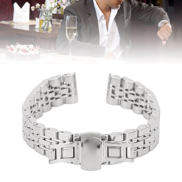 Stainless Steel Watch Strap, Polished Replacement Watch Strap With Buckle, Metal Watch Strap, Watch Straps, Watch Maker And Repairer Supplies