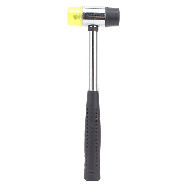 Rubber Hammer Double Faced Mallet Steel Pipe Handle Hand Tool for Installation RepairΦ30mm 255mm