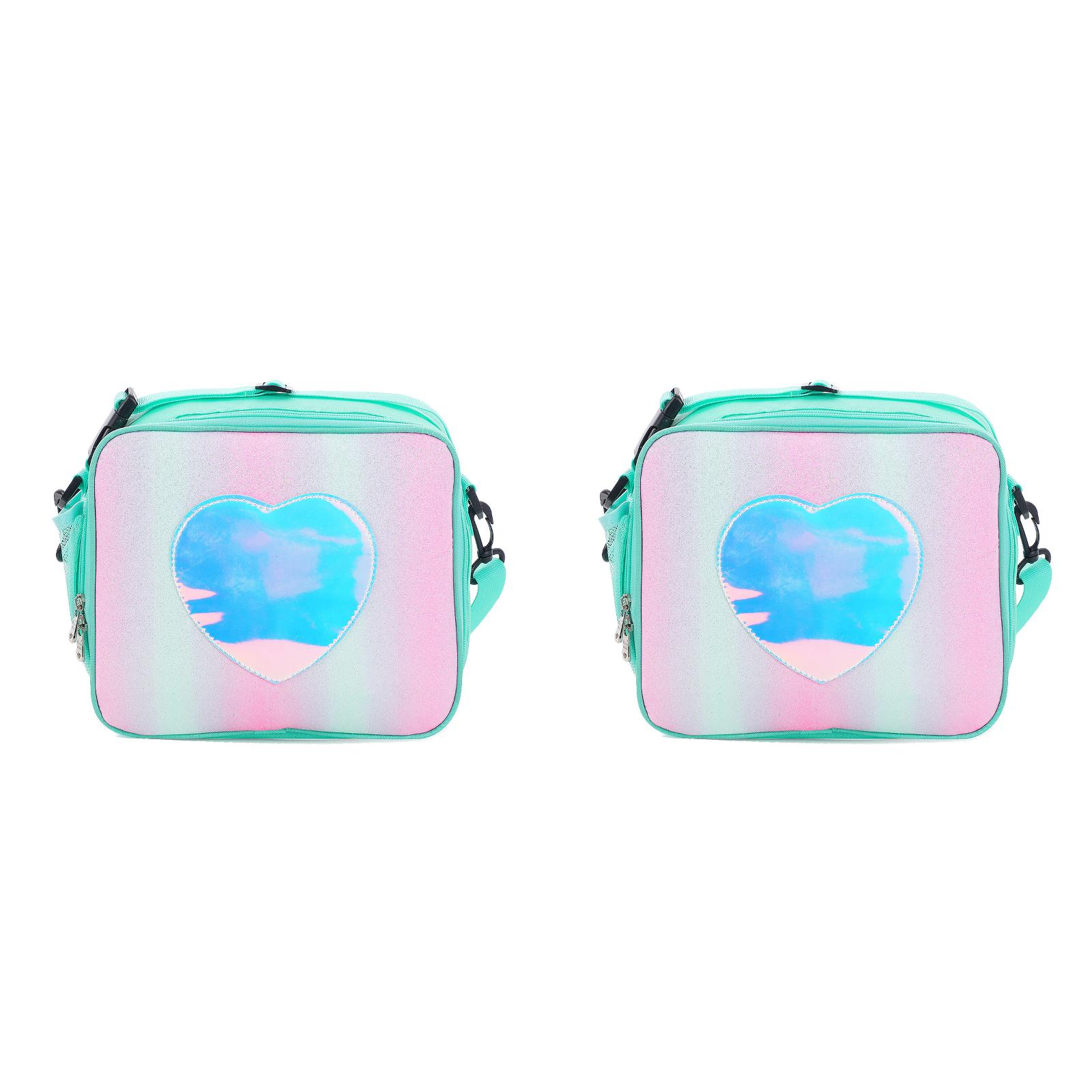 (2-Pack) Rinsvye Lunch Box for Girls Work Bags for with Lunch Kids insulated Lunch Bag Womens Lunch Tote insulated Back To School Reusable Womens Lunch Bags for Work Lunch Box for Girls Rainbow Bag