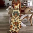 thumbnail image 1 of Ovzne Robes d'Été pour Femmes Robe de Plage Robes d'Été pour Femmes Imprimé Sans Manches Col Rond Robe Décontractée Robes Robe d'Été Imprimée Liquidation, 1 of 5
