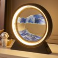 thumbnail image 4 of Abbracc 3D Dynamic Art Sand Painting Night Light Hourglass Table Lamp Desktop USB Moving Blue, 4 of 9