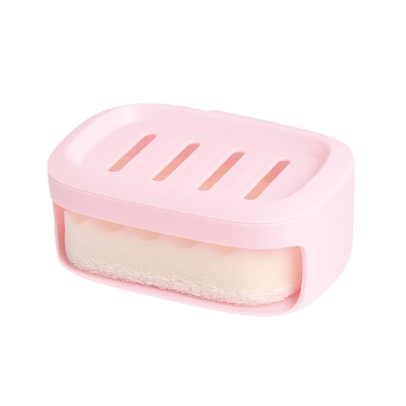 Boîte à Savon Murale à Ventouse pour Salle de Bain, Support à Savon Double avec Éponge, Boîte à Savon de Nettoyage, Support à Savon pour la Maison