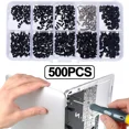 thumbnail image 2 of 500Pcs Laptop Notebook Computer Repair Screws Kit for Lenovo Samsung HP IBM Hard Disk SATA Computer Notebook Laptop Screws 1x mini screw driver, 2 of 6