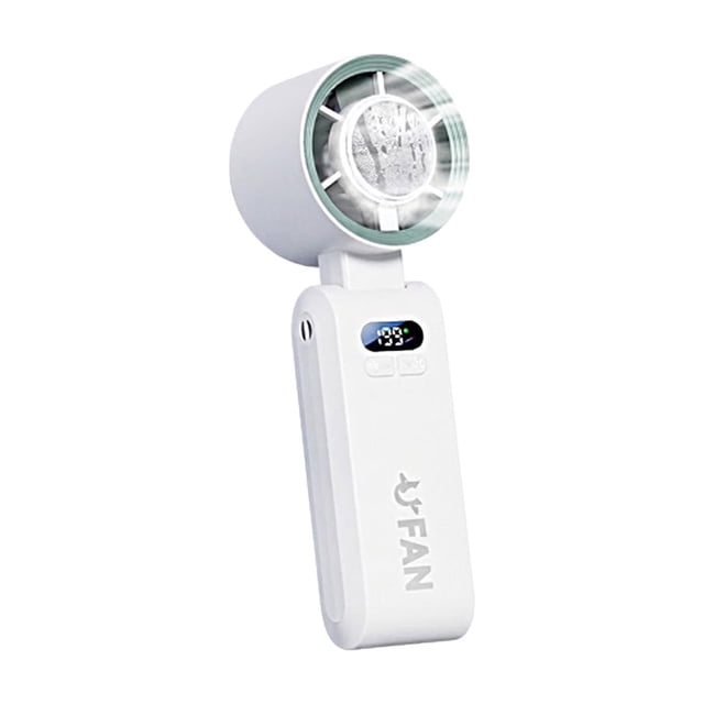JZCHUNTOY Ice Sensation Handheld Fan, Portable Wearable Neck Hanging Design, Digital Display, Strong Airflow, Rechargeable Mini Fan for Outdoor Activities, Travel, Camping, Office and Daily Use