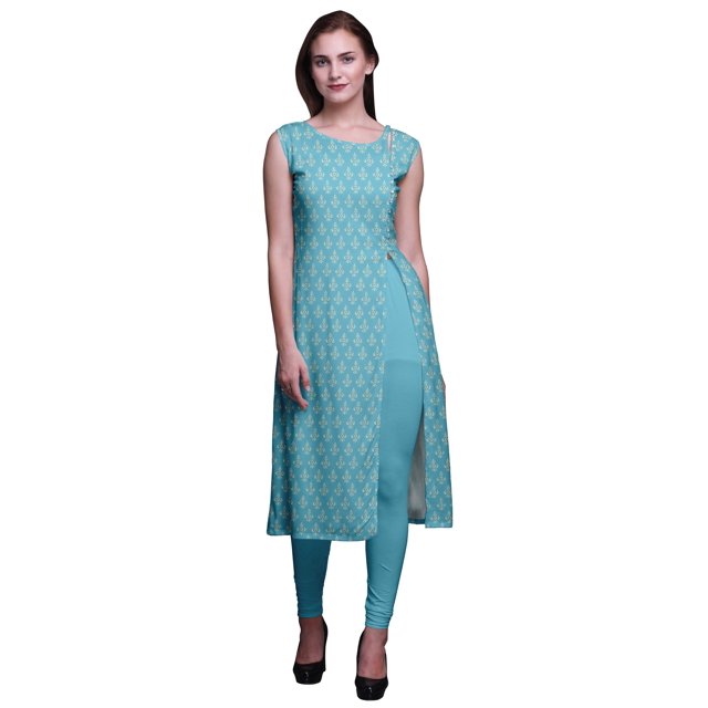 Bimba Robe Kurti Longue Imprimée Tunique Droite Robes pour Femmes Haut Indien