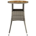 thumbnail image 2 of vidaXL Garden Table Ø60x75 cm Acacia Wood and Poly Rattan Grey, 2 of 4