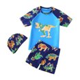 thumbnail image 1 of MIASHUI Boys Two Piece Rash Guard Swimsuits Kids Short Sleeve Swimwear Sets with Hat,Multicolour,2-3 Years, 1 of 3