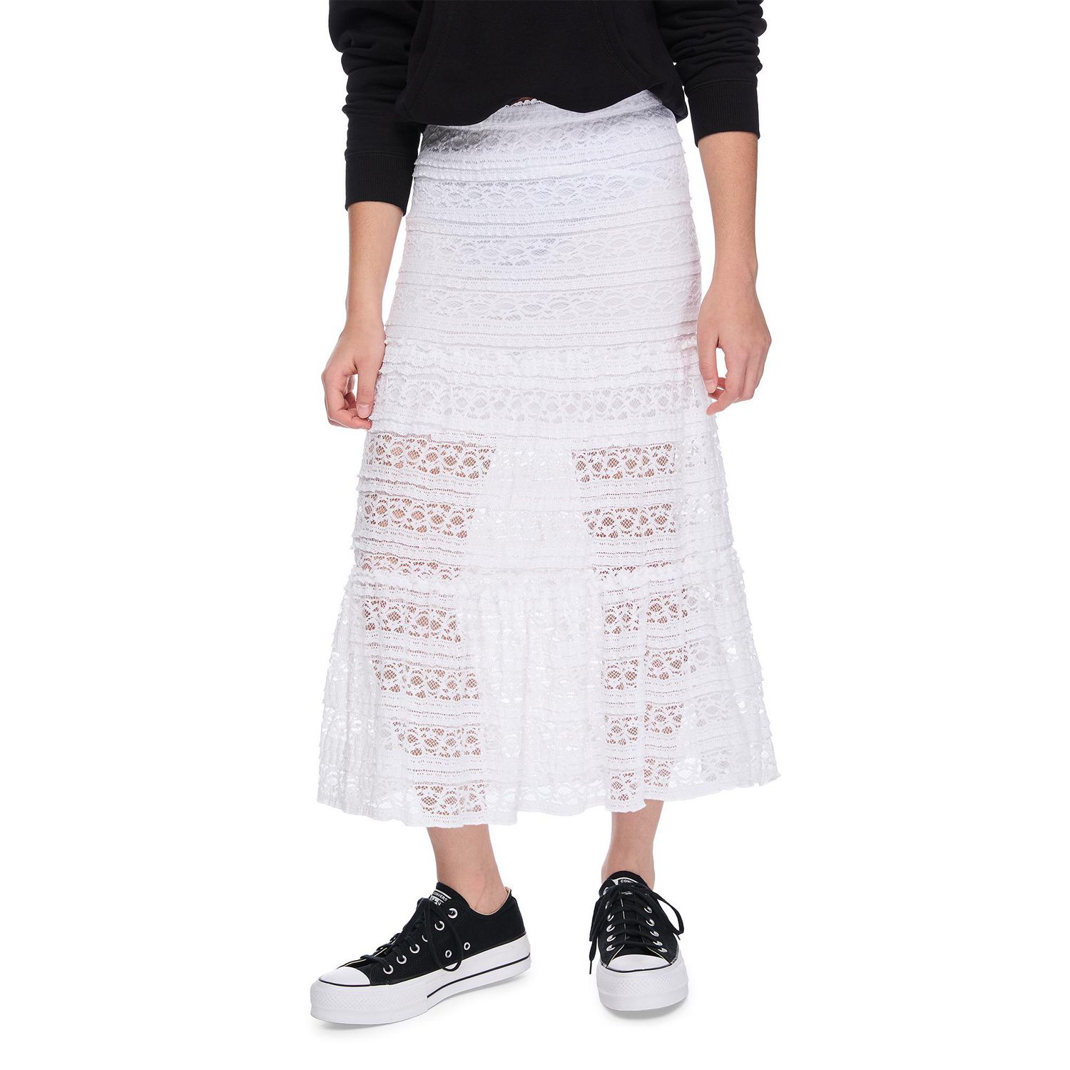 My Sister's Closet Girls' Tiered Lace Midi Skirt