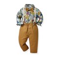 thumbnail image 1 of RXIRUCGD Ensemble Mode Enfants Chemise et Salopette 2 Pcs Manches Longues Col Rond Haut/chemise (Multicolore, Taille: 80), 1 of 8