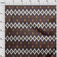 thumbnail image 3 of oneOone Cotton Jersey Brown Fabric Ikat Craft Projects Decor Fabric Printed By The Yard 58 Inch Wide, 3 of 4