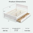 thumbnail image 3 of Gymax Full Size Wooden Bed Frame w/ 2 Storage Drawers & Under-bed Storage White, 3 of 10