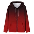 thumbnail image 4 of Chandails à Capuche Zippés pour Femmes Rabais de 50 % en Liquidation Mode Décontractée Imprimé d'Halloween Capuche Zippée Manches Longues Veste à Poches Haut, 4 of 4