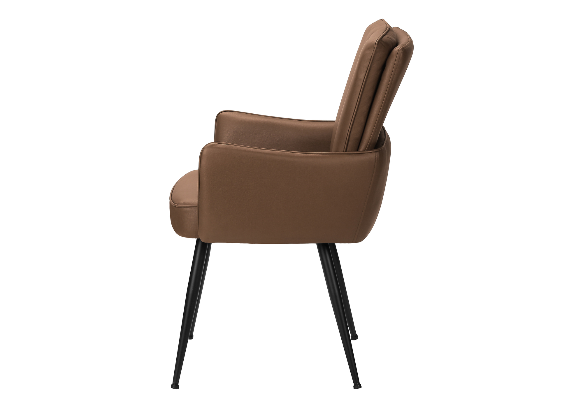 Monarch Specialties - Chaise, 36" De Haut, Ensemble De 2, Rembourré, Coté, Salle À Manger, Cuisine, Aspect Cuir Marron, Métal Noir, Contemporain, Moderne