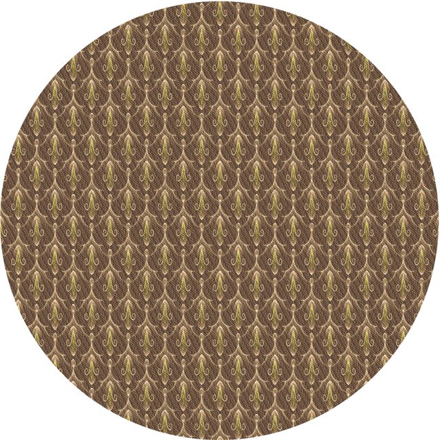 Ahgly Company Tapis Rond Lavable en Machine Intérieur Transitionnel Bronze Brun, 3 Pieds Rond