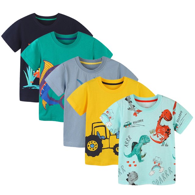 YTDSCS T-Shirts pour Garçons de 2 à 8 Ans, T-Shirts en Coton à Col Rond pour Tout-Petits, Hauts à Manches Courtes pour Bébés Garçons